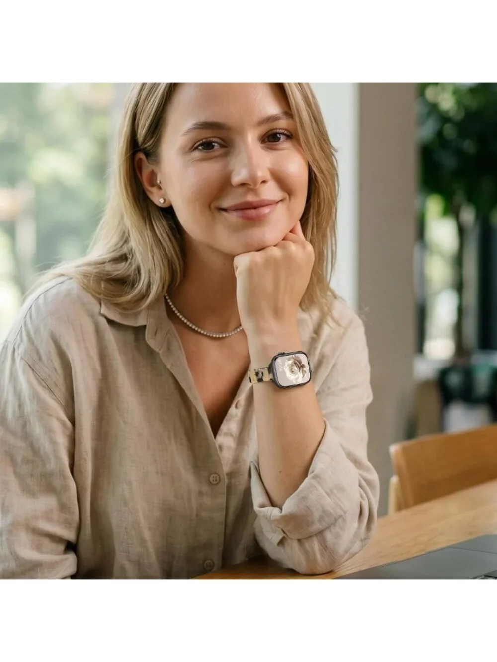 Slim Resin Band for Apple Watch - Lightweight Thin Bracelet Strap for Women